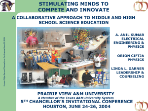 STIMULATING MINDS TO COMPETE AND INNOVATE SCHOOL SCIENCE EDUCATION