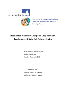 Implication of Climate Change on Crop Yield and  Food Accessibility in Sub­Saharan Africa 