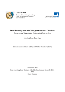 Food Security and the Disappearance of Glaciers: ZEF Bonn