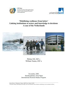 ‘Mobilizing resilience from below’ A case of the Netherlands