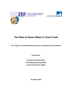 The Role of Green Water in Food Trade