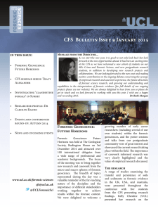 CFS  Bulletin Issue 9 January 2015 in this issue: