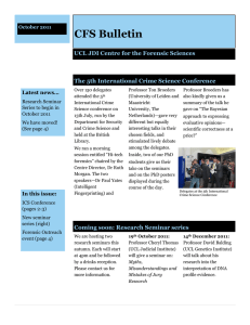 CFS Bulletin UCL JDI Centre for the Forensic Sciences Latest news…
