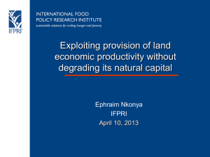 Exploiting provision of land economic productivity without  Ephraim Nkonya