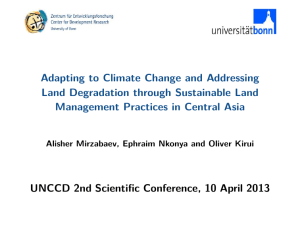Adapting to Climate Change and Addressing Land Degradation through Sustainable Land