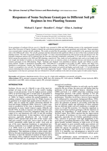 Responses of Some Soybean Genotypes to Different Soil pH