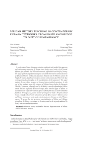 African history teaching in contemporary German textbooks: From biased knowledge