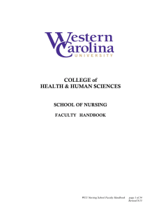 COLLEGE of HEALTH &amp; HUMAN SCIENCES SCHOOL OF NURSING