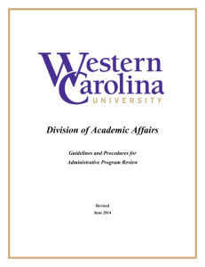 Division of Academic Affairs Guidelines and Procedures for Administrative Program Review