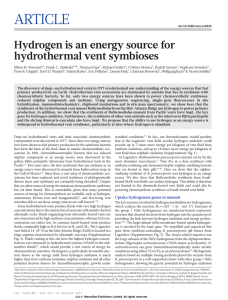 ARTICLE Hydrogen is an energy source for hydrothermal vent symbioses