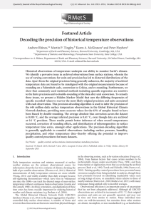 Featured Article Decoding the precision of historical temperature observations Andrew Rhines,