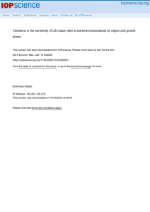 Variations in the sensitivity of US maize yield to extreme... phase