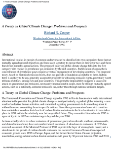 A Treaty on Global Climate Change: Problems and Prospects Abstract