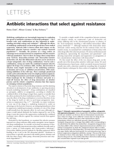 LETTERS Antibiotic interactions that select against resistance Remy Chait , Allison Craney