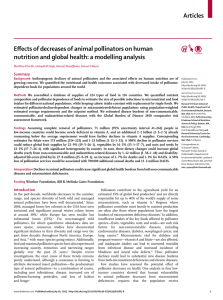 Articles Eﬀ ects of decreases of animal pollinators on human
