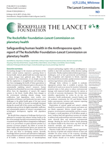 The Lancet Commissions Safeguarding human health in the Anthropocene epoch: Lancet planetary health