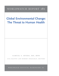 1 8 1 Global Environmental Change: The Threat to Human Health