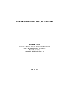 Transmission Benefits and Cost Allocation