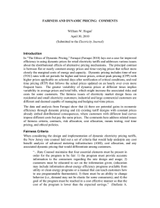 FAIRNESS AND DYNAMIC PRICING:  COMMENTS Introduction  William W. Hogan