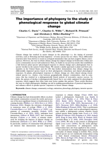 The importance of phylogeny to the study of change Charles C. Davis