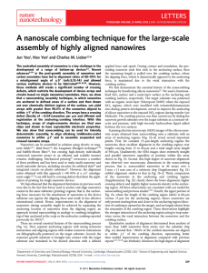 A nanoscale combing technique for the large-scale *