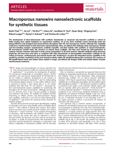 Macroporous nanowire nanoelectronic scaffolds for synthetic tissues ARTICLES *