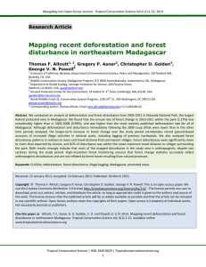 Mapping recent deforestation and forest disturbance in northeastern Madagascar Research Article