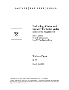 Technology Choice and Capacity Portfolios under Emissions Regulation Working Paper