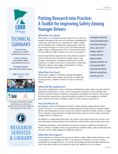 TECHNICAL Putting Research into Practice: A Toolkit for Improving Safety Among Younger Drivers