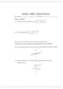 ( ) ( ) ___ Math 1060: Final Exam