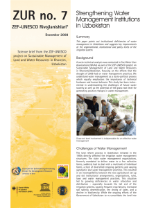ZUR no. 7 Strengthening Water Management Institutions in Uzbekistan