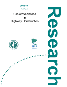 Research Use of Warranties In