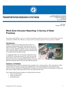 Work Zone Intrusion Reporting: A Survey of State Practices