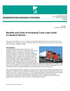 Benefits and Costs of Increasing Truck Load Limits: A Literature Review