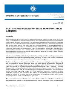 COST SHARING POLICIES OF STATE TRANSPORTATION AGENCIES INA