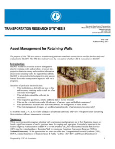 Asset Management for Retaining Walls