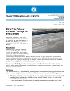 Ultra-Thin Polymer Concrete Overlays for Bridge Decks