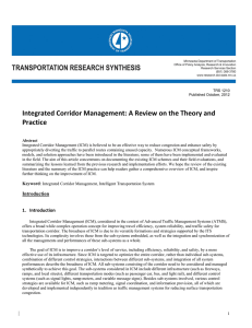 Integrated Corridor Management: A Review on the Theory and  Practice 