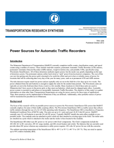 Power Sources for Automatic Traffic Recorders  Introduction