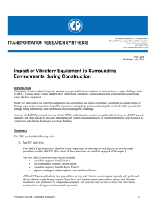 Impact of Vibratory Equipment to Surrounding Environments during Construction  Introduction