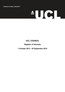 UCL COUNCIL Register of Interests 1 October 2013 - 30 September 2014