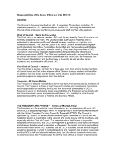 Responsibilities of the Senior Officers of UCL 2015-16 COUNCIL