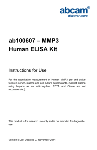 ab100607 – MMP3 Human ELISA Kit Instructions for Use