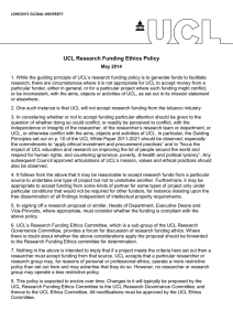 UCL Research Funding Ethics Policy