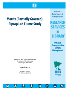 Matrix (Partially Grouted) Riprap Lab Flume Study  April 2015