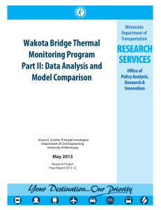 Wakota Bridge Thermal Monitoring Program Part II: Data Analysis and Model Comparison