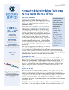 RESEARCH SERVICES Comparing Bridge Modeling Techniques to Real-World Thermal Effects