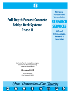 Full-Depth Precast Concrete Bridge Deck System: Phase II