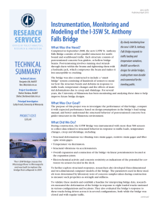 RESEARCH SERVICES Instrumentation, Monitoring and Modeling of the I-35W St. Anthony