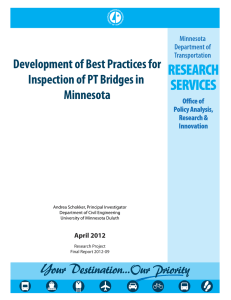 Development of Best Practices for Inspection of PT Bridges in Minnesota April 2012